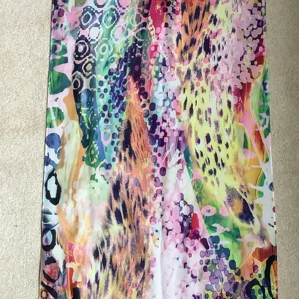 Multicolor Watercolor Abstract Design Rectangular Scarf